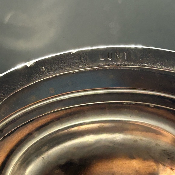 Vintage Lunt Silver Plated Etched Candlestick Candle Holder - Picture 3 of 13